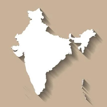 India vector country map silhouette Stock Illustration