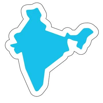 India vector country map sticker Stock Illustration