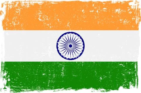 India Vector Flag on White Stock Illustration