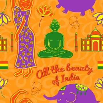 India vector seamless pattern Stock Illustration
