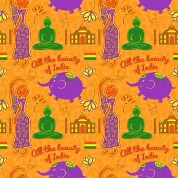 India vector seamless pattern Stock Illustration