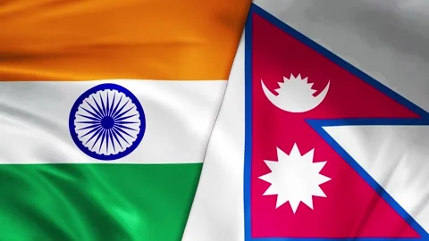 India vs Nepal seamless flag waving animation Stock Footage 329365952