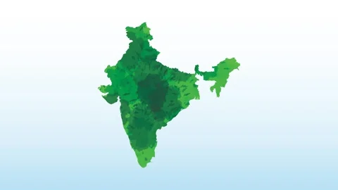 India watercolor map in different colors on light background using paint brush Stock Footage 289393653