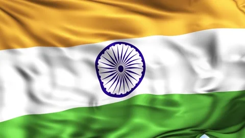 India Waving Flag Background Stock Footage 204133126