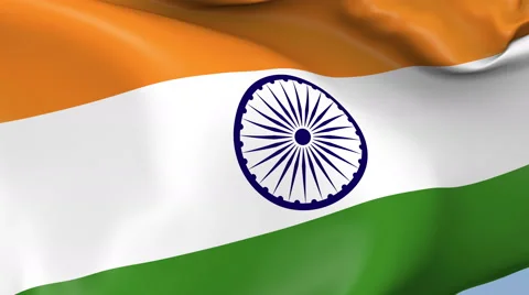 India Waving Flag Background Loop Stock Footage 64227068