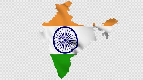 India waving flag map with alpha channel and seamless loop Stock Footage 171221731