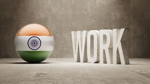 India. Work Concept. Illustrazione stock