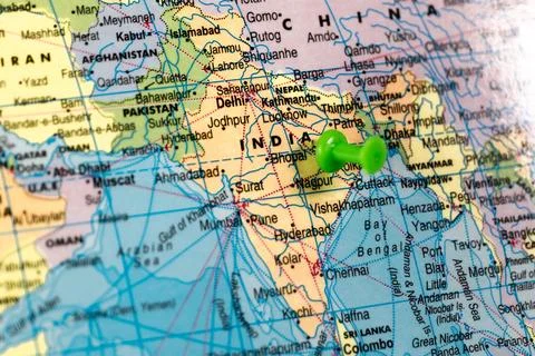 India on World Map Stock Photos