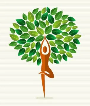 India yoga leaf tree イラスト素材