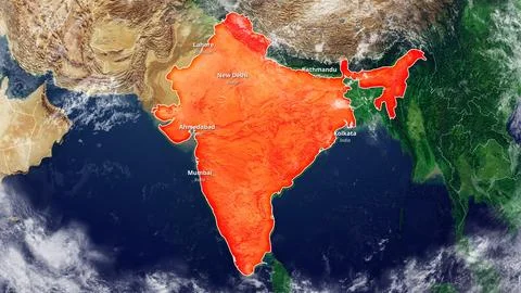 INDIA Zoom Map Stock Illustration