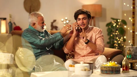 Indian aged man join hands front of camera on the white background Stock-Footage 252589473