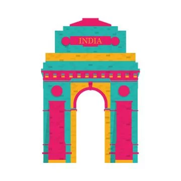 Indian arch temple structure icon Stock Illustration