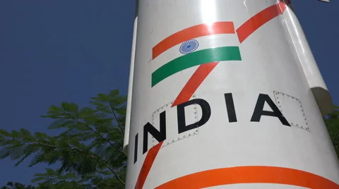 Indian army, rocket on display in a park in Bangalore Stock Footage 48769758