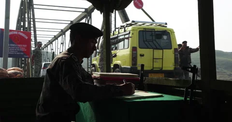 Indian Army Soldier at Checkpost Stock Footage 340121240