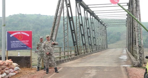 Indian Army Soldier at Checkpost Stock Footage 340123232