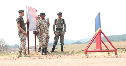 Indian Army Soldier at Checkpost Video stock 340123255