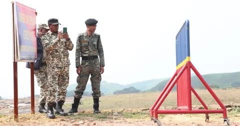 Indian Army Soldier at Checkpost Stock Footage 340123296