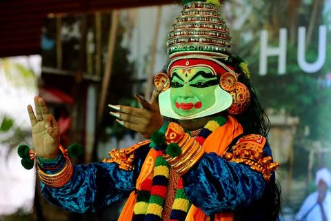 Indian artists from Kerala event program to promote the Kerala tourism in Bhopal 库存照片