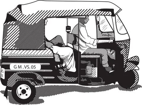 Indian autorickshaw Illustrazione stock