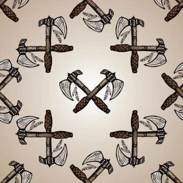 Indian axes seamless pattern Stock Illustration
