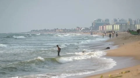 Indian beach slow motion Stock Footage 240920304