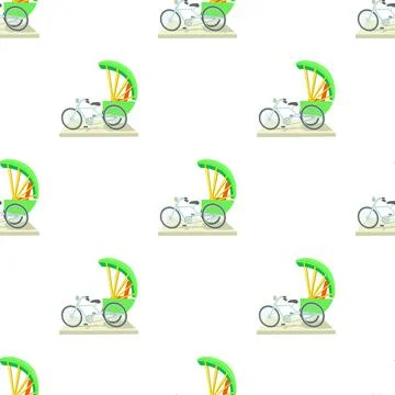 Indian bicycle pattern seamless vector Stock Illustration