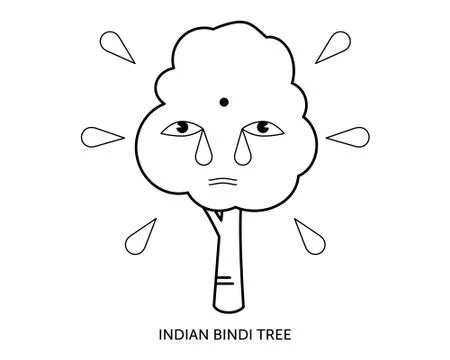 Indian Bindi Tree Stock Illustration