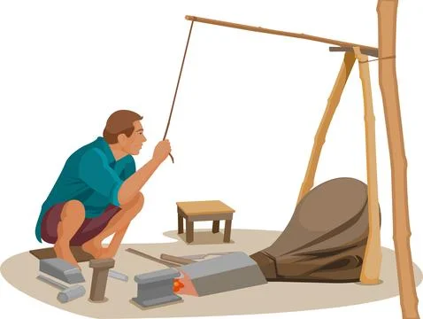 Indian Blacksmith Stock Illustration