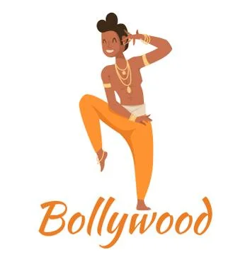 Indian Bollywood couple dancing vector Stock Illustration