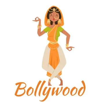Indian Bollywood couple dancing vector Stock Illustration
