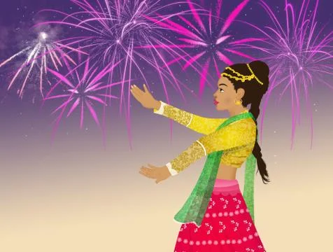 Indian Bollywood dance Stock Illustration