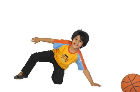 Indian Boy with Ball Stock Photos