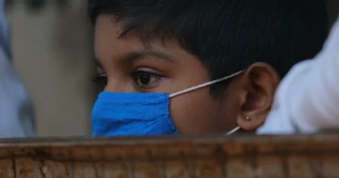 Indian Boy with Mask Stock Footage 167445124