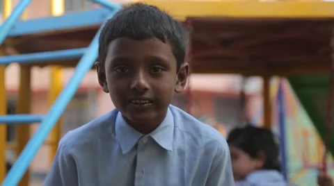 Indian boy waving and smiling Stock Footage 49322504