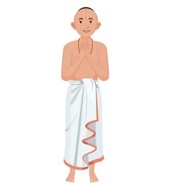 Indian Boy Young Devotee Stock Illustration