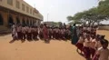 Indian boys and girls entering the school in line HD Footage