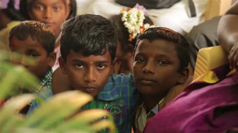 Indian Boys Looking at Camera Stock Footage 38194623