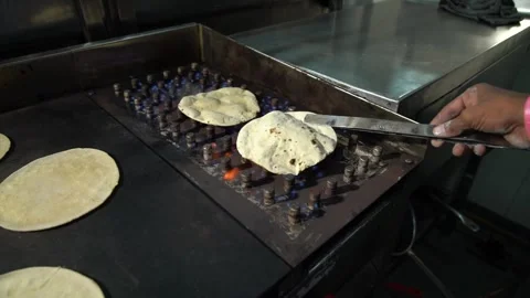 Indian Bread, Flate Bread - Brown bread or Roti - Traditional Indian Food 스톡 동영상 250981666