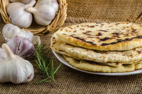 Indian bread naan Stock Photos
