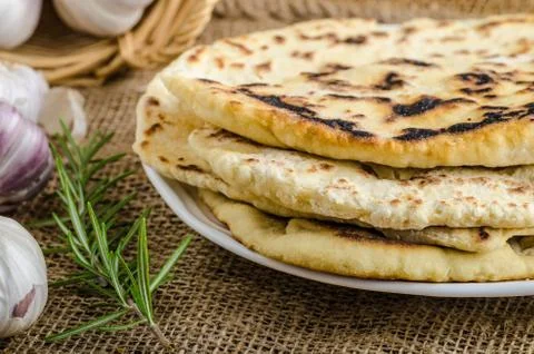Indian bread naan Stock Photos