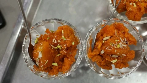 Indian bread pudding - Double Ka Meetha Video stock 86852578