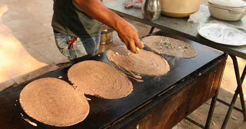 Indian Breakfast Dosa Stock Footage