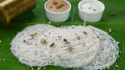 Indian breakfast Idiyappam Stock Footage 237857907