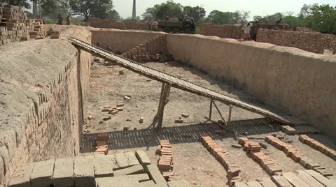 Indian brickfield Stock Footage 31331959