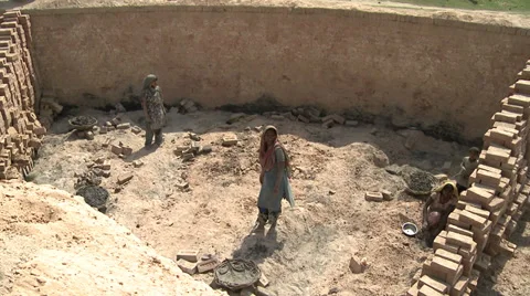 Indian brickfield Stock Footage 31334205