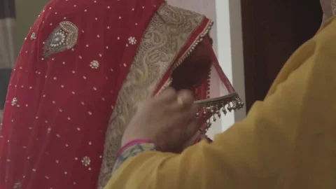 Indian bride dressup Stock Footage 79446325
