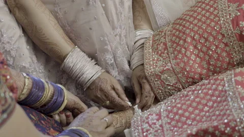 Indian Bride getting ready for her traditional Indian Wedding Stock Footage 170825118