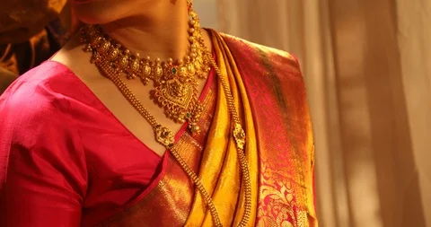 Indian Bride Makes Herself Ready Stock Footage 94082816