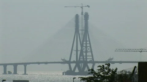 Indian Bridge Construction Stock-Footage 284723