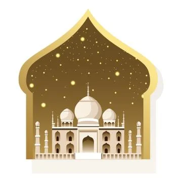 Indian building monuments icon cartoon Ilustración de archivo